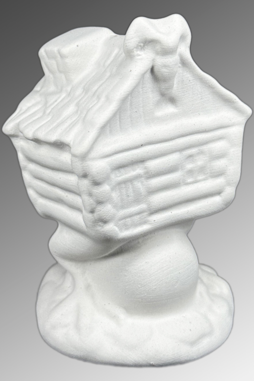 Фарфоровая елочная игрушка Избушка на курьих ножках 8,5 см  ЗВФ-ИНКН